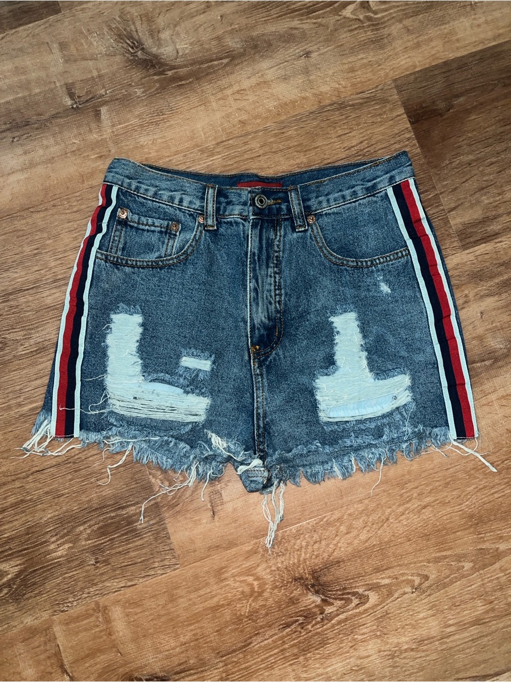 Signature8 Distressed Denim Shorts